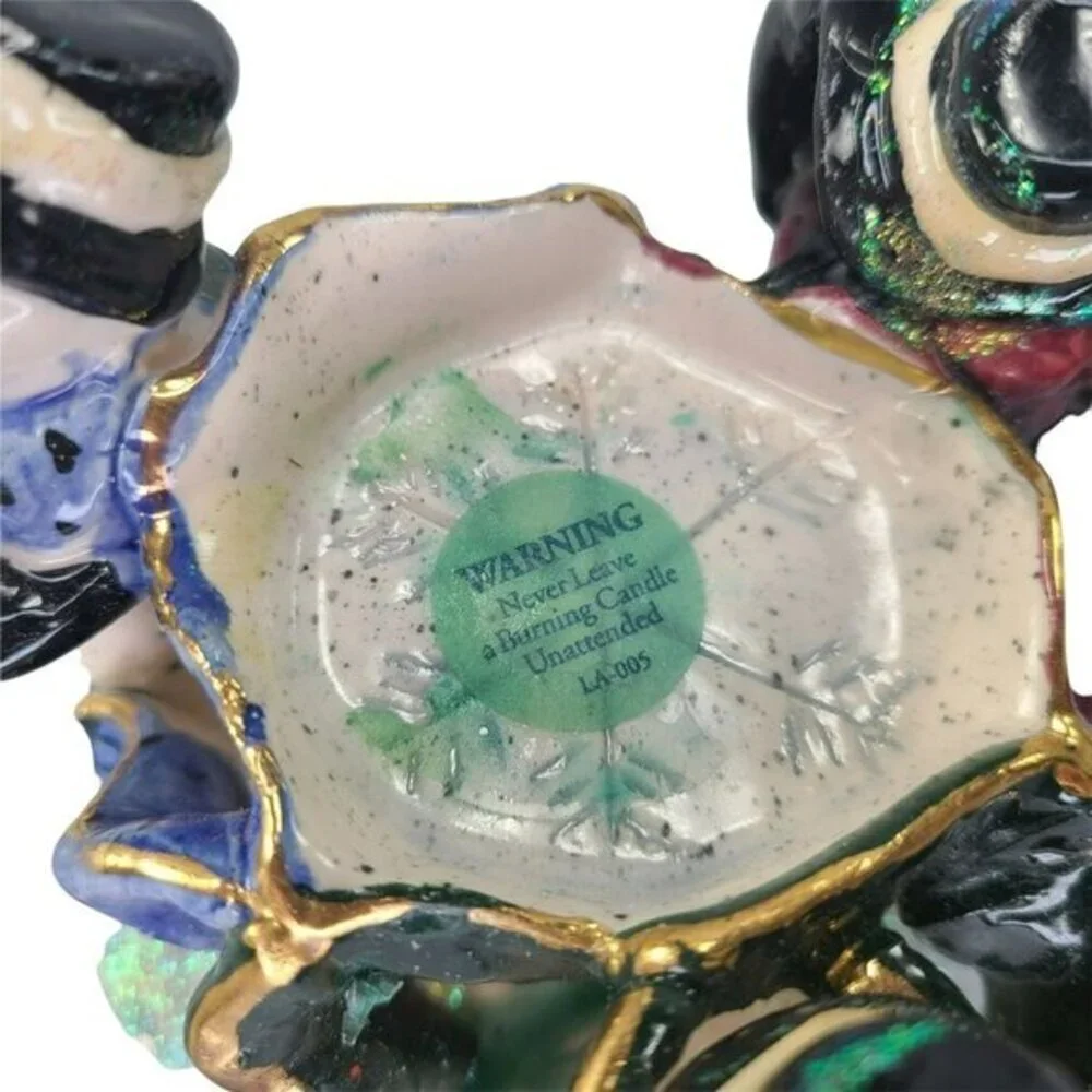 Blue Sky Clayworks Snowman Circle Trio Tea Light‎ Candle Holder Heather Goldminc